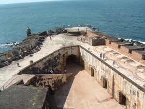 Views of the sea from the San Juan fort El Morro promenade