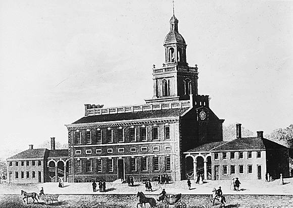 Historic Independence Hall engraving