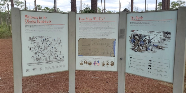 Olustee Battlefield Walking Tour Sign