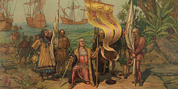 Columbus Landing in the Caribbean