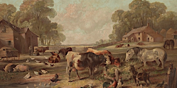 Lithograph of Farm Life, Currier and Ives