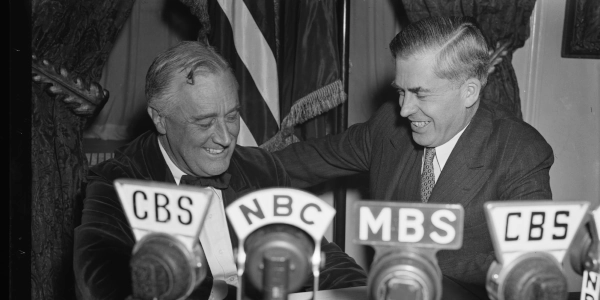 President FDR touting New Deal acts on radio broadcast></center><br><br>
<center><br>
<form action=
