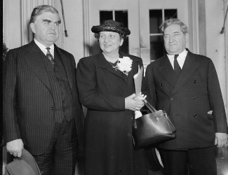 Frances Perkins in center