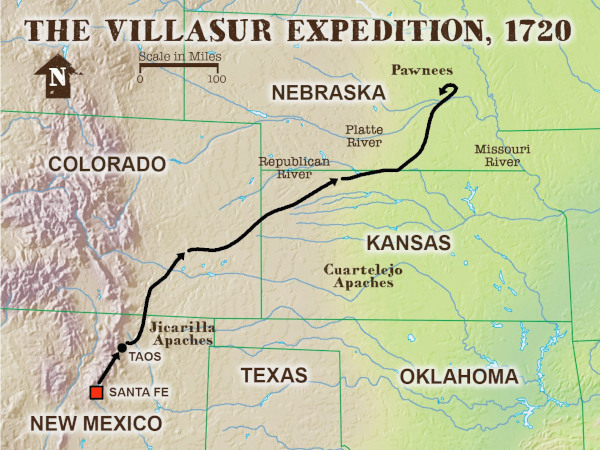 Map of Villasur Expedition