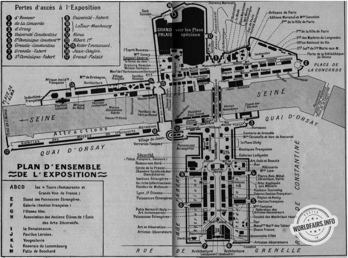 Paris 1925 Map