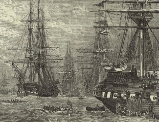 British Warships Battle of Long Island