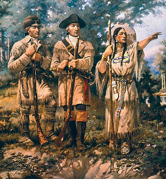 Lewis and Clark plus Sacagawea