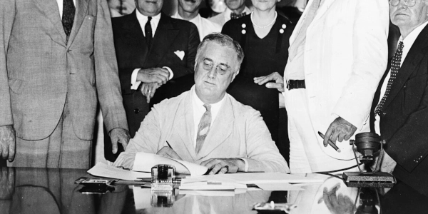 Roosevelt Signing Social Security Act