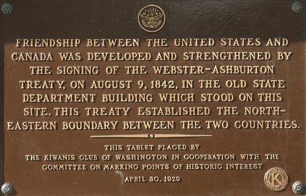 Webster Ashburton Treaty Plaque
