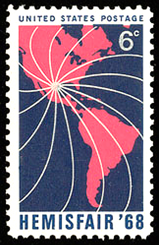 San Antonio World's Fair 1968 Postage Stamp